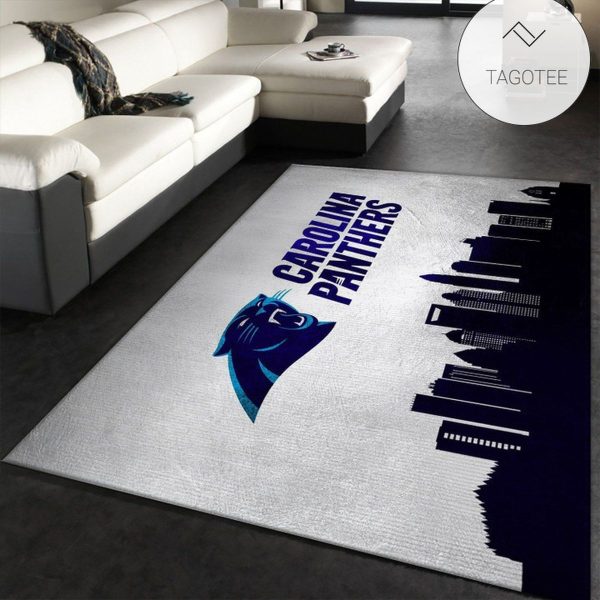 Carolina Panthers Skyline Nfl Area Rug Bedroom Family Gift Us Decor