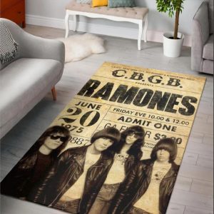 Cbgb Ramones Poster Area Rug Rugs For Living Room Rug Home Decor