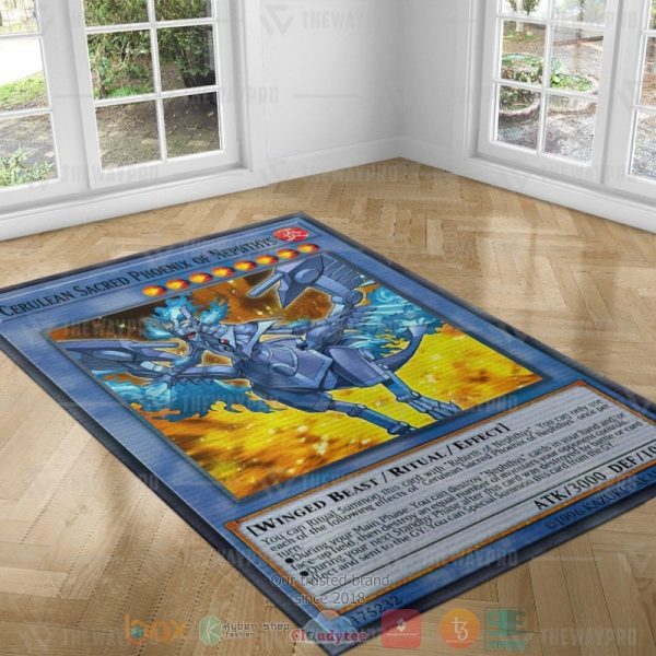 Cerulean Sacred Phoenix Of Nephthys Rectangle Rug