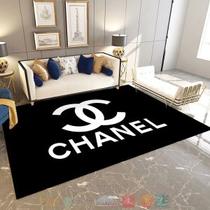 Chanel Brand Black White Rug