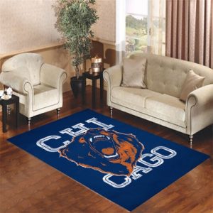 Chicago Bears Icons Wallpaper Living Room Carpet Rugs