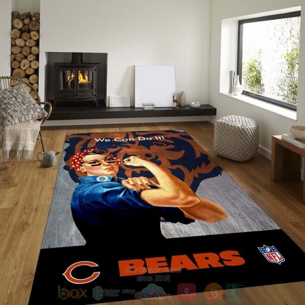 Chicago Bears Nfl Team Logo Area Rugs