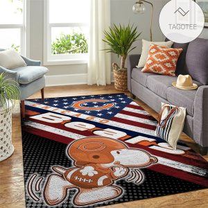 Chicago Bears Nfl Team Logo Snoopy Us Style Nice Gift Home Decor Rectangle Area Rug