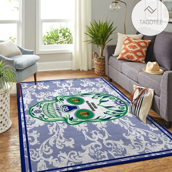 Chicago Blackhawks Nhl Team Logo Skull Flower Style Nice Gift Home Decor Rectangle Area Rug