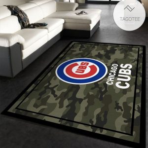 Chicago Cubs Mlb Team Logo Camo Style Rug Room Carpet Custom Area Floor Home Decor