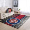 Chicago Cubs Mlb Team Logo Wooden Style Style Nice Gift Home Decor Rectangle Area Rug