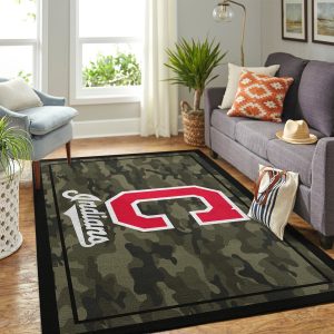 Cleveland Indians Mlb Team Logo Camo Style Nice Gift Home Decor Rectangle Area Rug