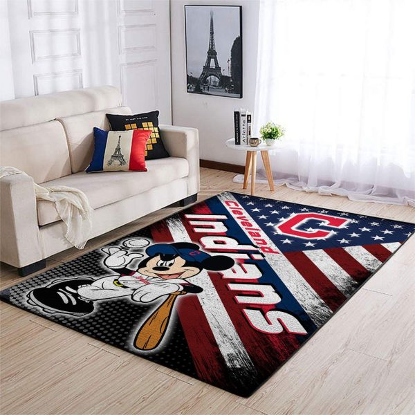 Cleveland Indians Mlb Team Logo Mickey Us Style Nice Gift Home Decor Rectangle Area Rug