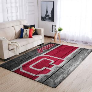 Cleveland Indians Mlb Team Logo Wooden Style Style Nice Gift Home Decor Rectangle Area Rug