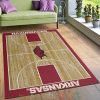 College Home Court Arkansas Basketball Team Logo Area Rugs