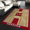 College Home Court Rutgers Basketball Team Logo Area Rug