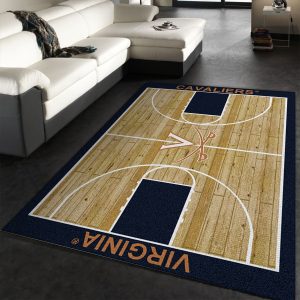 College Home Court Virginia Basketball Team Logo Area Rug