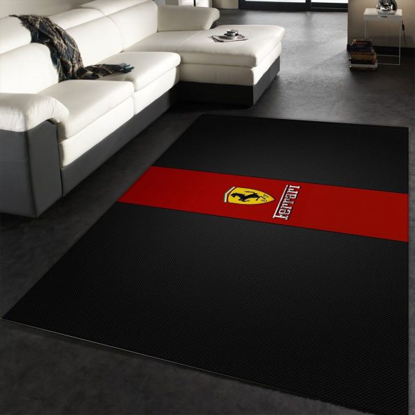 Cool Ferrari Logo Area Rug For Christmas Living Room Floor Decor Home Decor