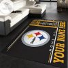 Customizable Pittsburgh Steelers Wincraft Personalized Nfl Area Rug Living Room And Bedroom Rug Us Gift Decor