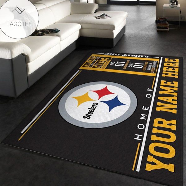 Customizable Pittsburgh Steelers Wincraft Personalized Nfl Area Rug Living Room And Bedroom Rug Us Gift Decor