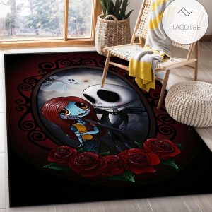 Cute Jack Skellington And Sally Carpet Rug Living Room Rugs Floor Decor