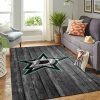 Dallas Stars Nhl Team Logo Grey Wooden Style Nice Gift Home Decor Rectangle Area Rug