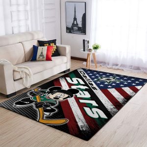 Dallas Stars Nhl Team Logo Mickey Us Style Nice Gift Home Decor Rectangle Area Rug