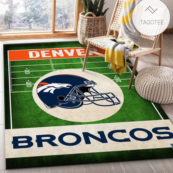 Denver Broncos End Zone Nfl Area Rug Bedroom Rug Us Gift Decor