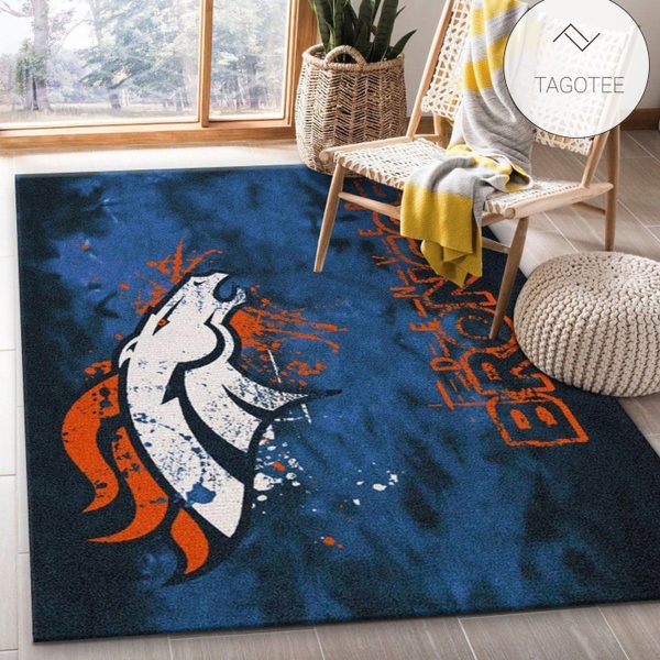 Denver Broncos Fade Rug Nfl Team Area Rug Carpet Living Room Rug Floor Decor Home Decor