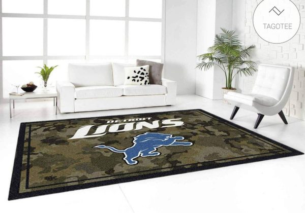 Detroit Lions Rug Football Rug Floor Decor