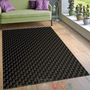 Dior Brand Pattern Black Rug