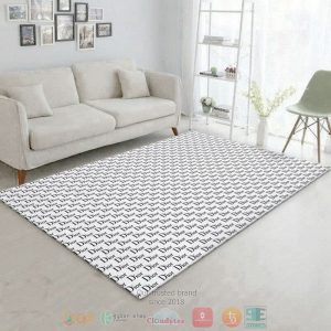 Dior Brand Pattern White Rug