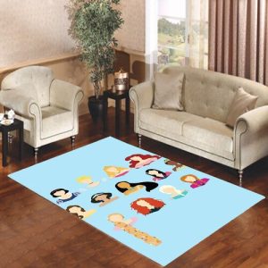 Disney All Princess No Face Living Room Carpet Rugs