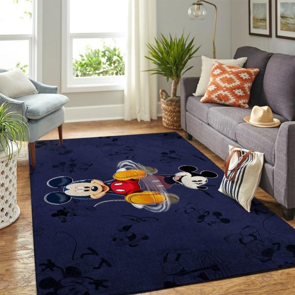 Disney Mickey Mouse With Its Reflection Cute Gift For Kids Living Room Area Rug For Christmas