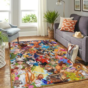 Disney Pixar Movie Characters Princesses Bambi Hercules Mickey Living Room Area Rug For Christmas