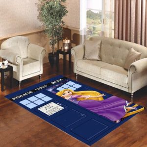 Disney Princess Rapunzel Tardis Police Box Living Room Carpet Rugs