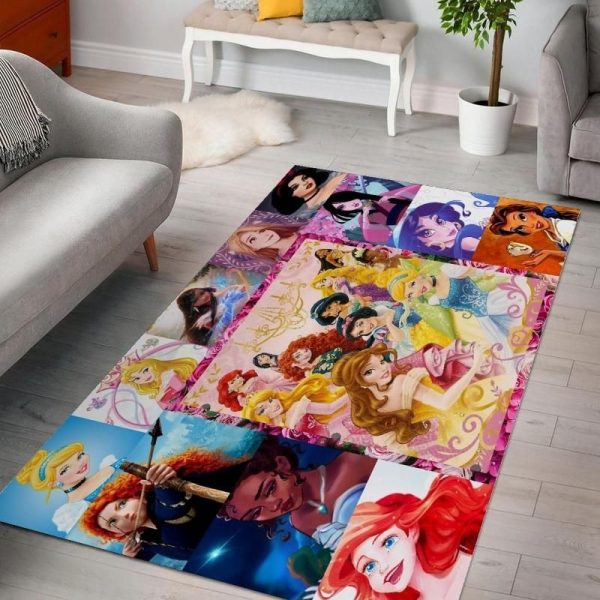 Disneys Princesses Ver 2 Living Room Area Rug Carpet