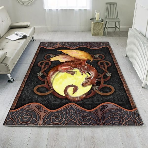 Dragon Rug Celtic Leather Carpet Rug