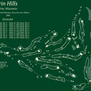 Erin Hills Golf Wisconsin Map Rug