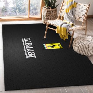 Ferrari Logo Area Rug Living Room Floor Decor Home Decor