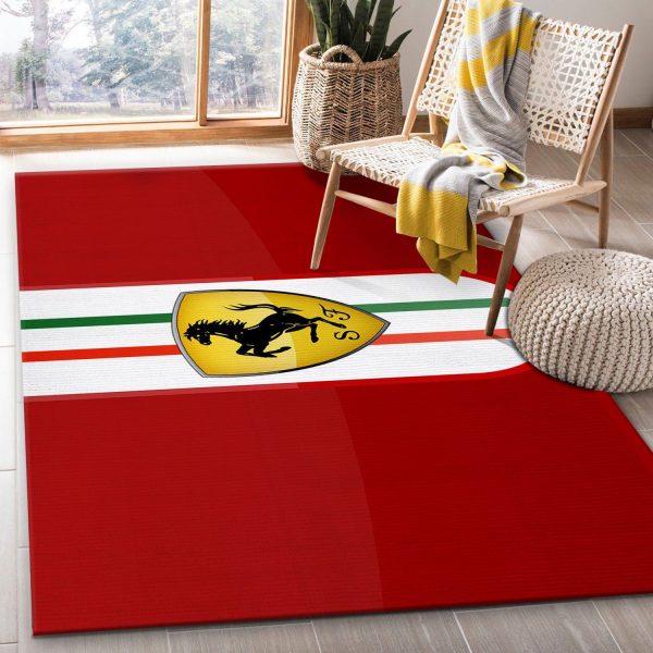 Ferrari Logo Hd Area Rug For Christmas Living Room Floor Decor Home Decor