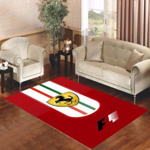 Ferrari Red F1 Living Room Carpet Rugs