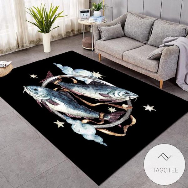 Fish Cloud Black Rug Living Room Carpet