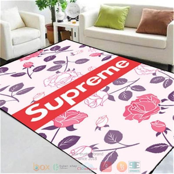 Flowers Supreme Fashion Brand Rug