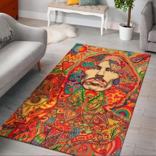 George Harrison The Beatles Area Rug Rugs For Living Room Rug Home Decor