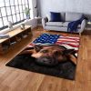 German Shepherd American Flag Rug