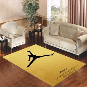 Gold Air Jordan Living Room Carpet Rugs