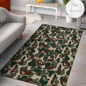 Green Camo Camouflage Area Rug Carpet