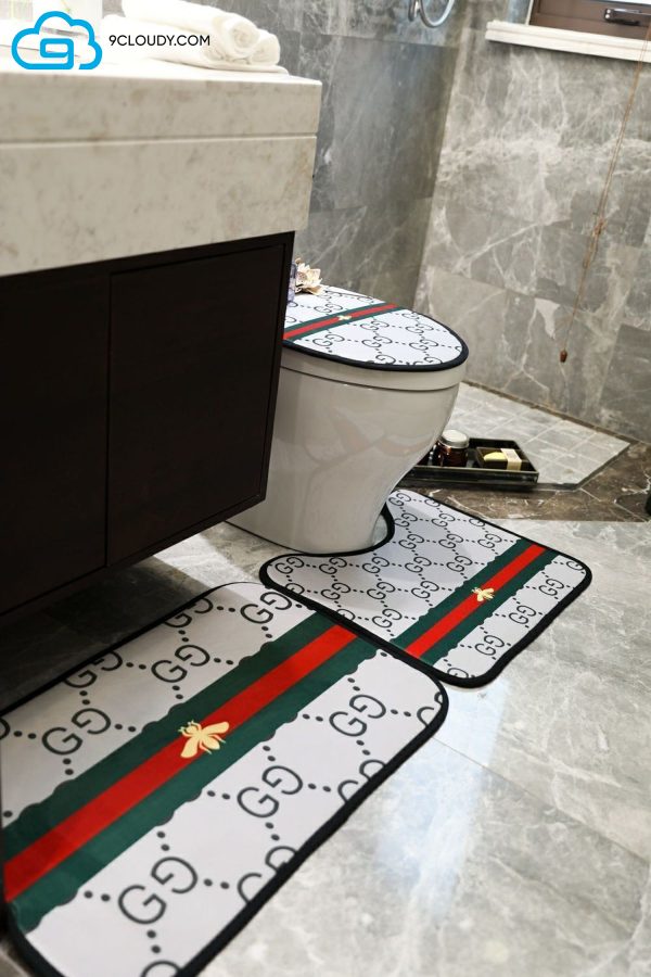 Gucci And Bee Monogram Bathroom Rug Sets