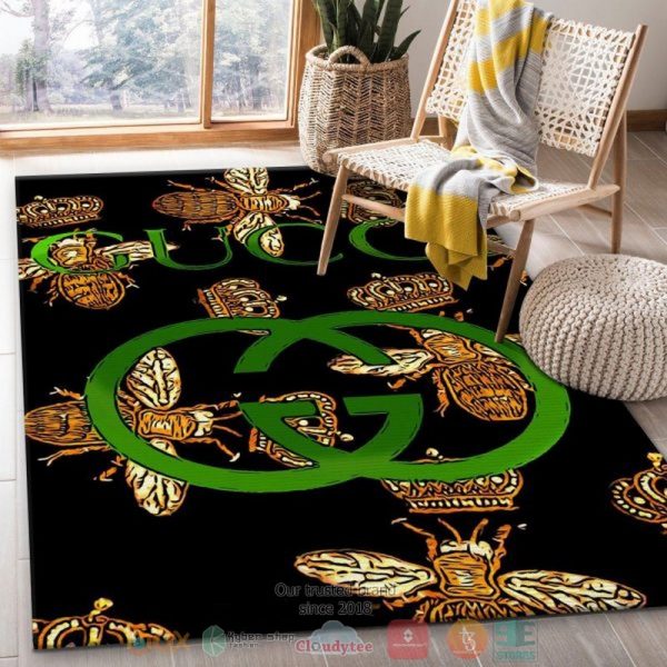 Gucci Bee Fashion Brand Black Rug