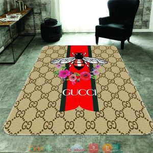 Gucci Bee Flower Red Brown Carpet Rug