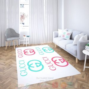 Gucci Blue-Pink-White Inspired Rug