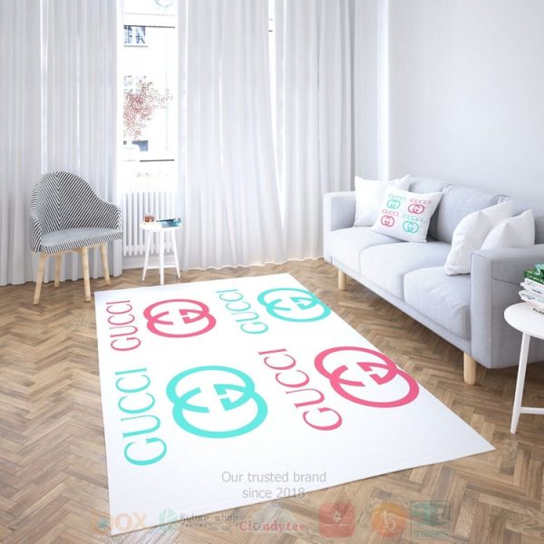 Gucci Blue-Pink-White Inspired Rug