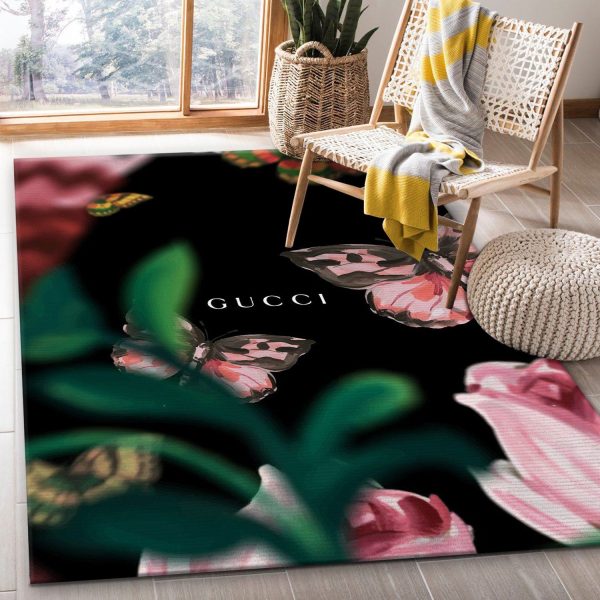 Gucci Butterflies Area Rug Living Room Rug Christmas Gift Us Decor