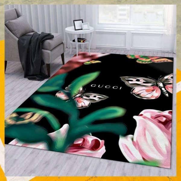 Gucci Butterflies Flower Rug